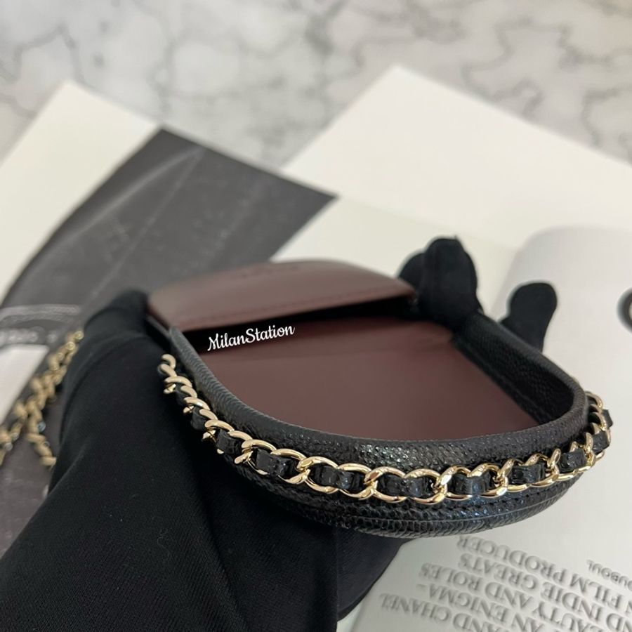 〈 CHANEL〉皮穿鏈掛脖零錢包-5