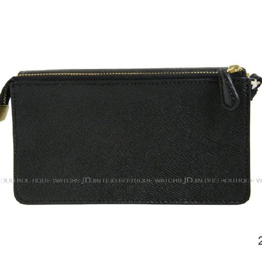 金鐸精品~2162 COACH F73793 黑色皮革紋小手拿包 手機包 全新品-1