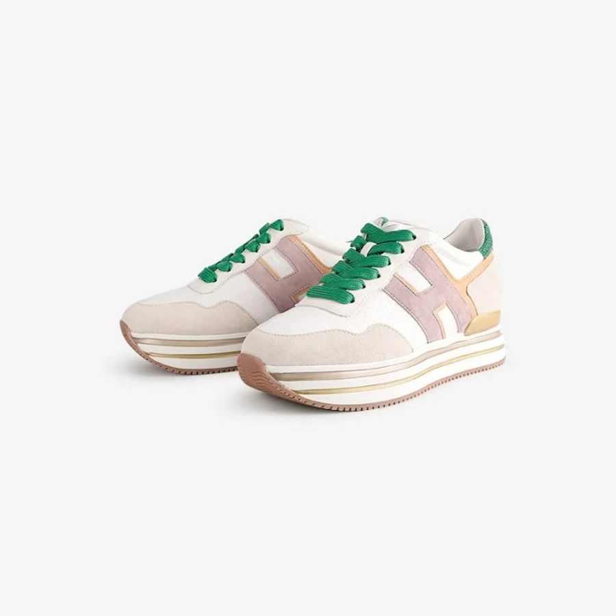 【全新品】Hogan Midi H222 麂皮女運動鞋-棕-1