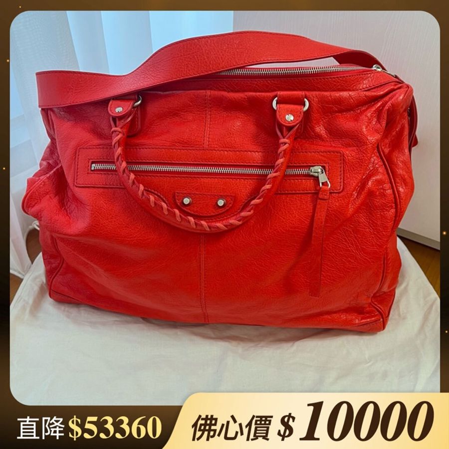 Balenciaga 帥氣大尺寸紅色機車包《限時特價》-0