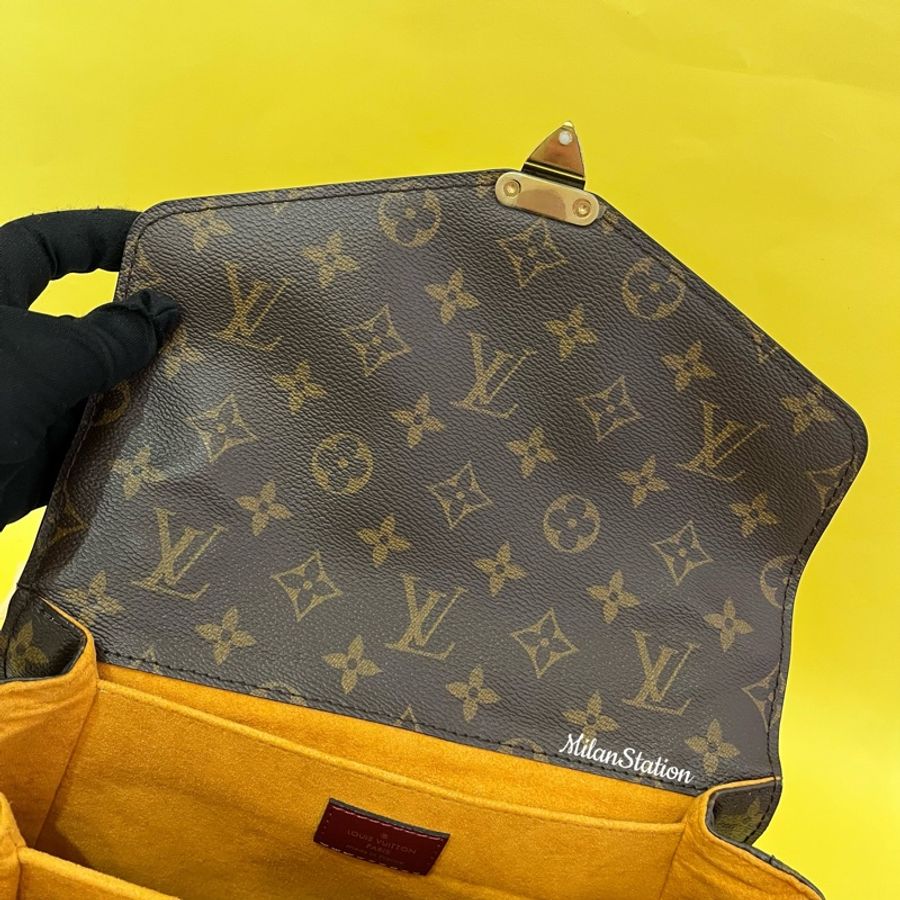 〈 LV〉限量款咖色老花編織手把郵差包-5