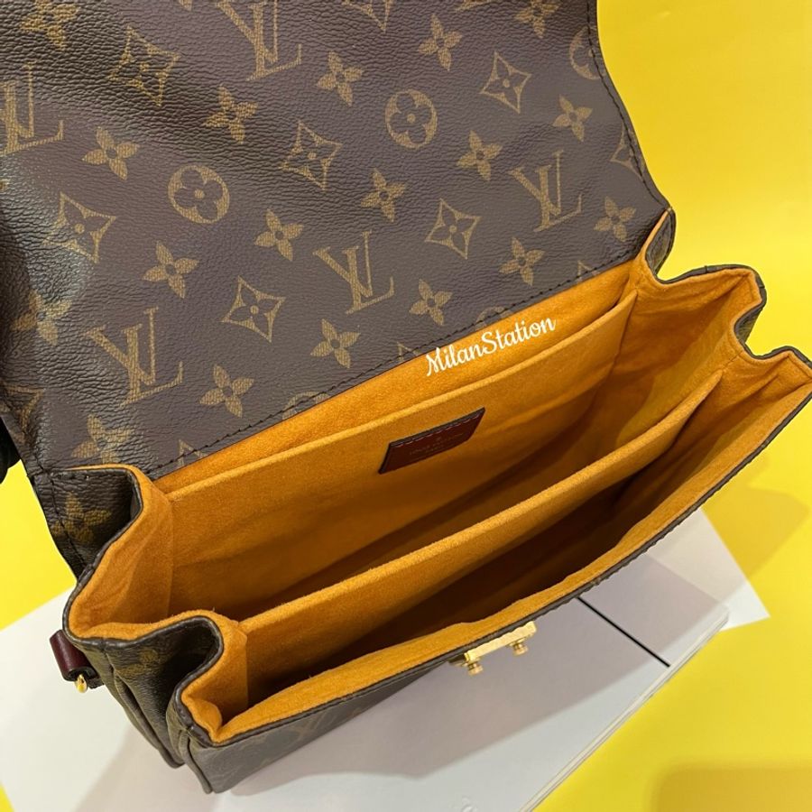 〈 LV〉限量款咖色老花編織手把郵差包-6
