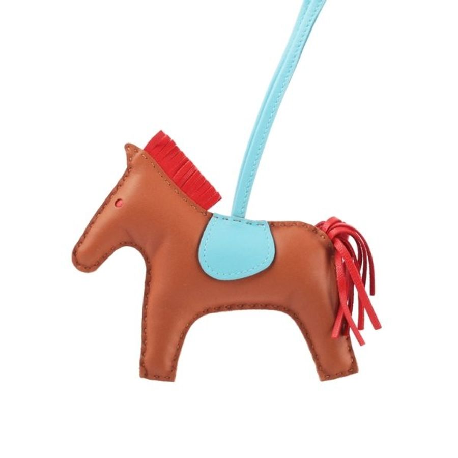 HERMES Rodeo MM Charm 吊飾(棕色/紅色/淺藍色) 展示品_HE99000067-0