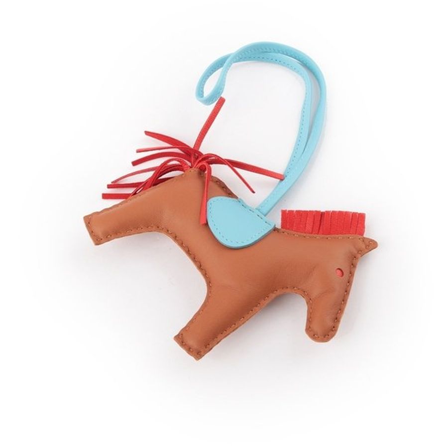HERMES Rodeo MM Charm 吊飾(棕色/紅色/淺藍色) 展示品_HE99000067-5