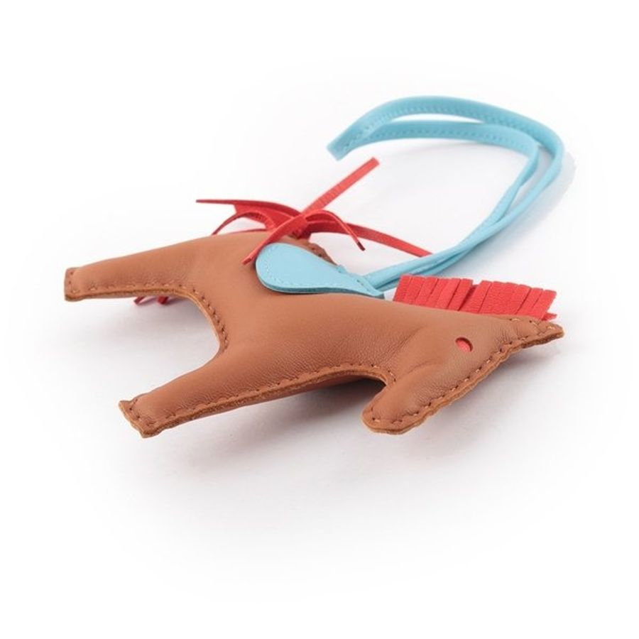 HERMES Rodeo MM Charm 吊飾(棕色/紅色/淺藍色) 展示品_HE99000067-6