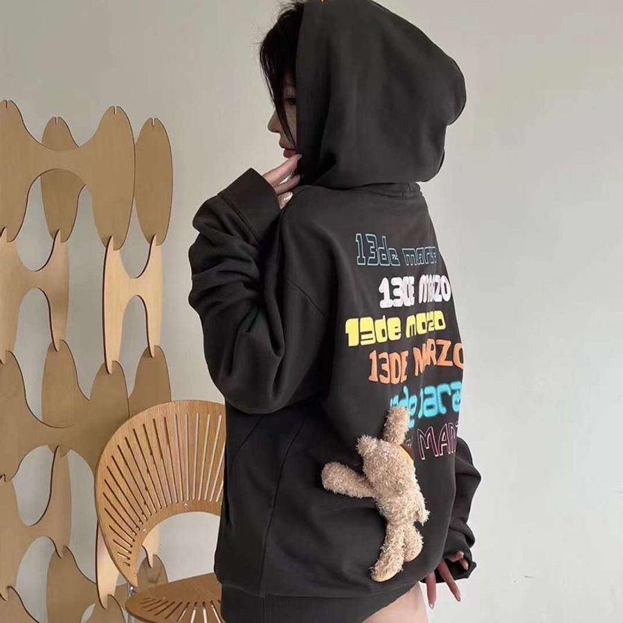 官方授權正品 13DE MARZO 小熊彩色標語帽t-1
