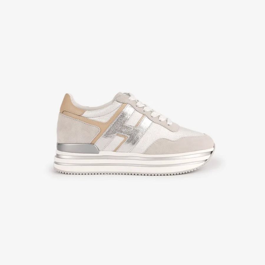【全新品】Hogan Midi H222麂皮女運動鞋-灰-0