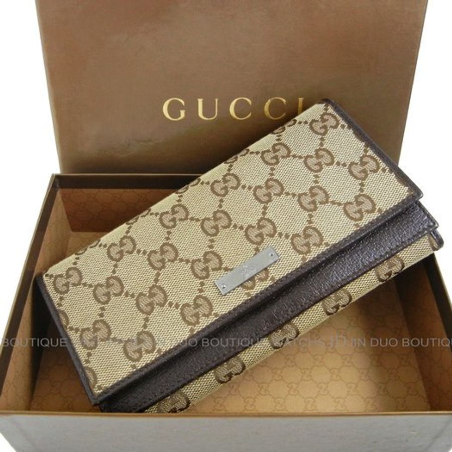金鐸精品~2089 GUCCI 古馳 131888 雙層壓扣緹花皮革多功能長夾-0