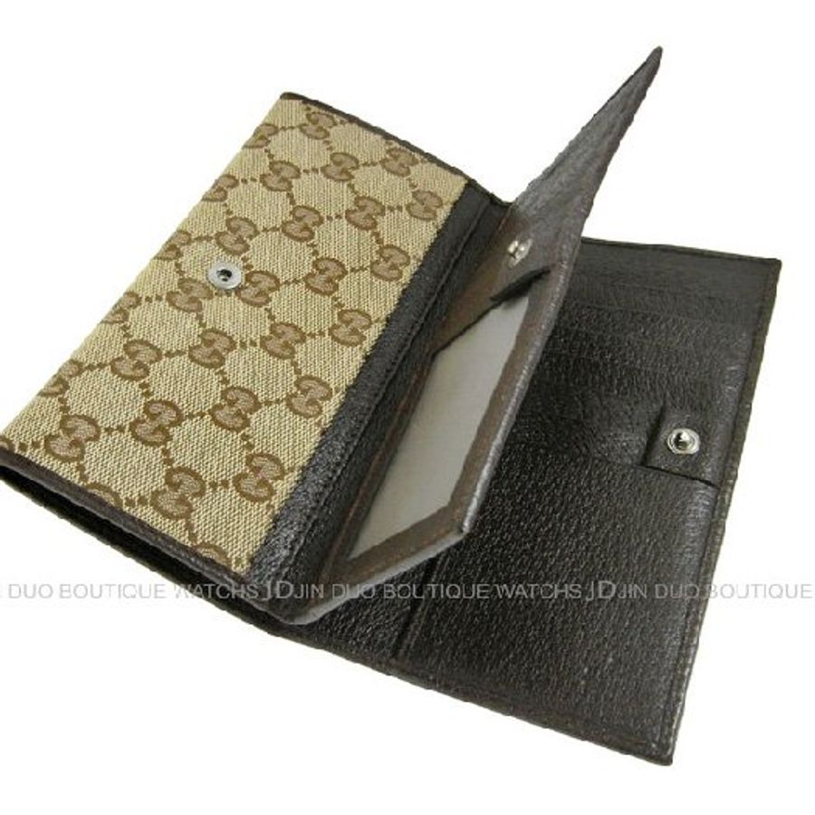 金鐸精品~2089 GUCCI 古馳 131888 雙層壓扣緹花皮革多功能長夾-3