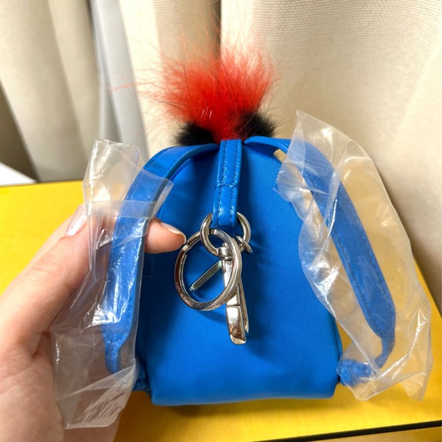 FENDI 經典Bugs系列 小毛怪吊飾小廢包(全新)-3
