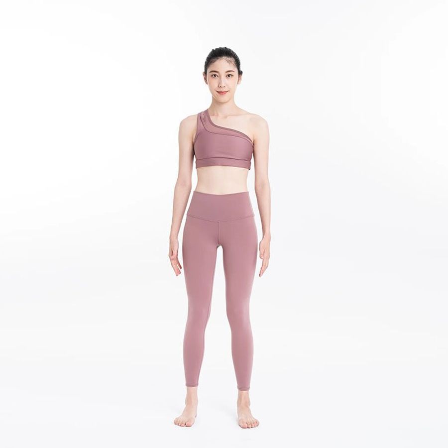 【全新品】ALO YOGA 單肩運動內衣-乾燥玫瑰粉-3