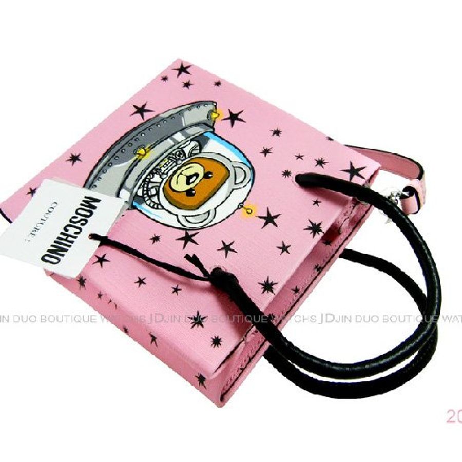 金鐸精品~2060 MOSCHINO 2T7576 外星太空飛船 泰迪熊 PVC 手提肩背兩用包 全新品-2