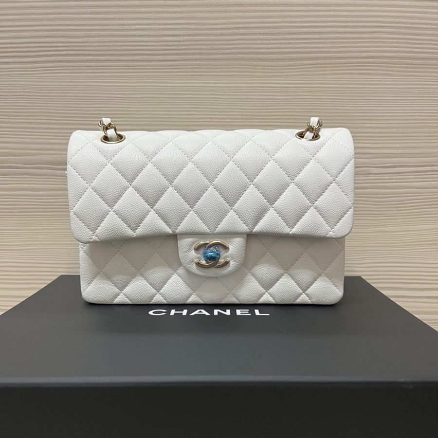 Chanel cf23 白色金釦 白雪公主 鏈條口蓋包-0