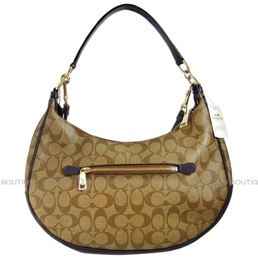金鐸精品~1930 COACH F38267 C-LOGO 卡其紫色PVC半月 側肩背包 全新品-1