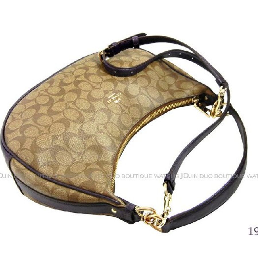 金鐸精品~1930 COACH F38267 C-LOGO 卡其紫色PVC半月 側肩背包 全新品-2