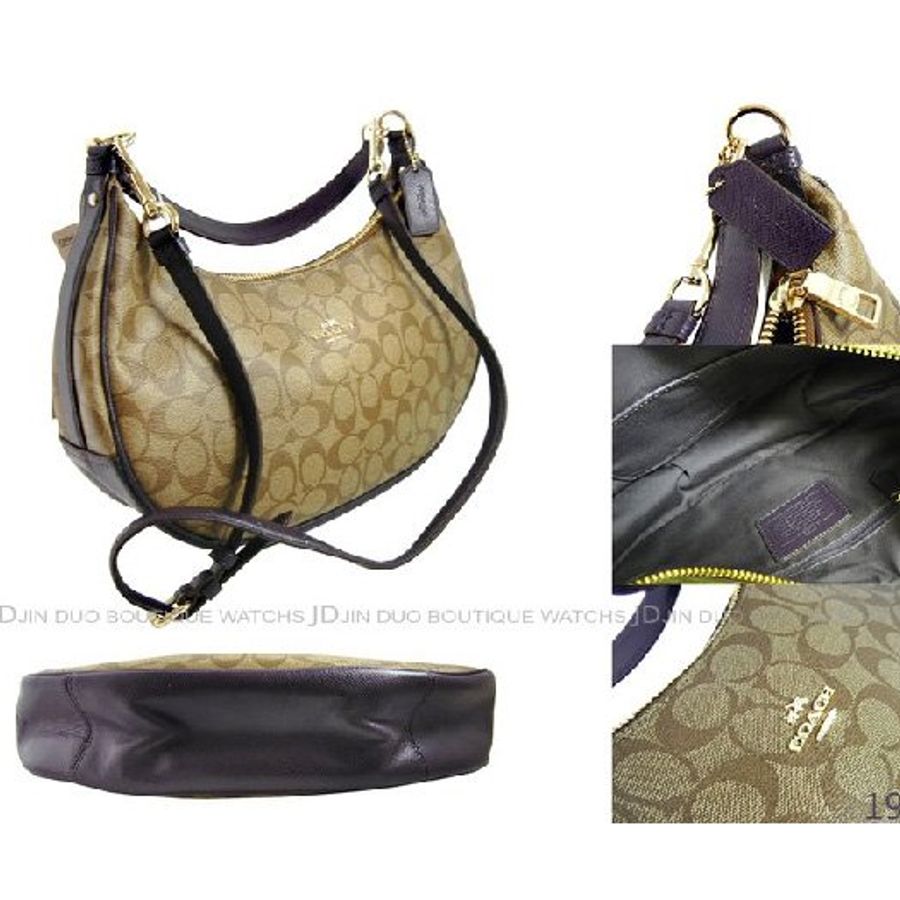 金鐸精品~1930 COACH F38267 C-LOGO 卡其紫色PVC半月 側肩背包 全新品-3