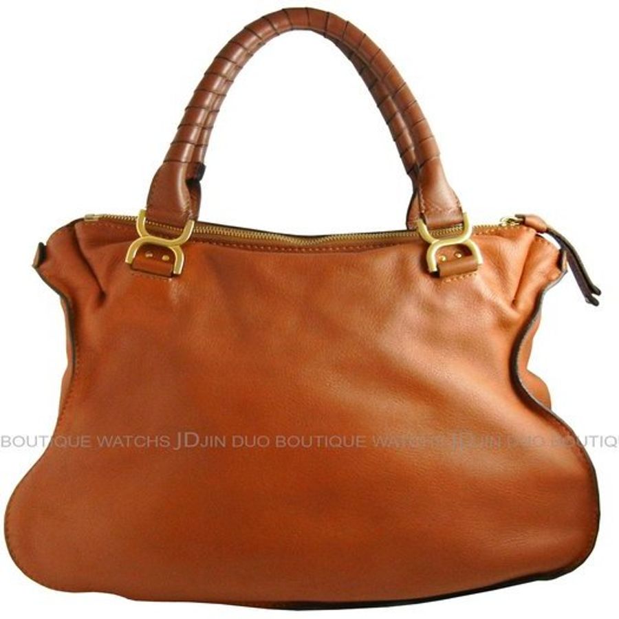 金鐸精品~1854 Chloe Marcie Bag 焦糖色小牛皮 手提肩背包 大馬鞍包-1