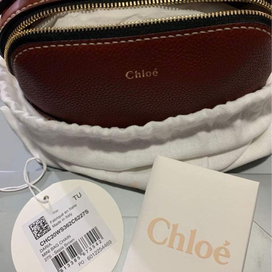 全新Chloé mini Daria 迷你皮革鍊條包-3