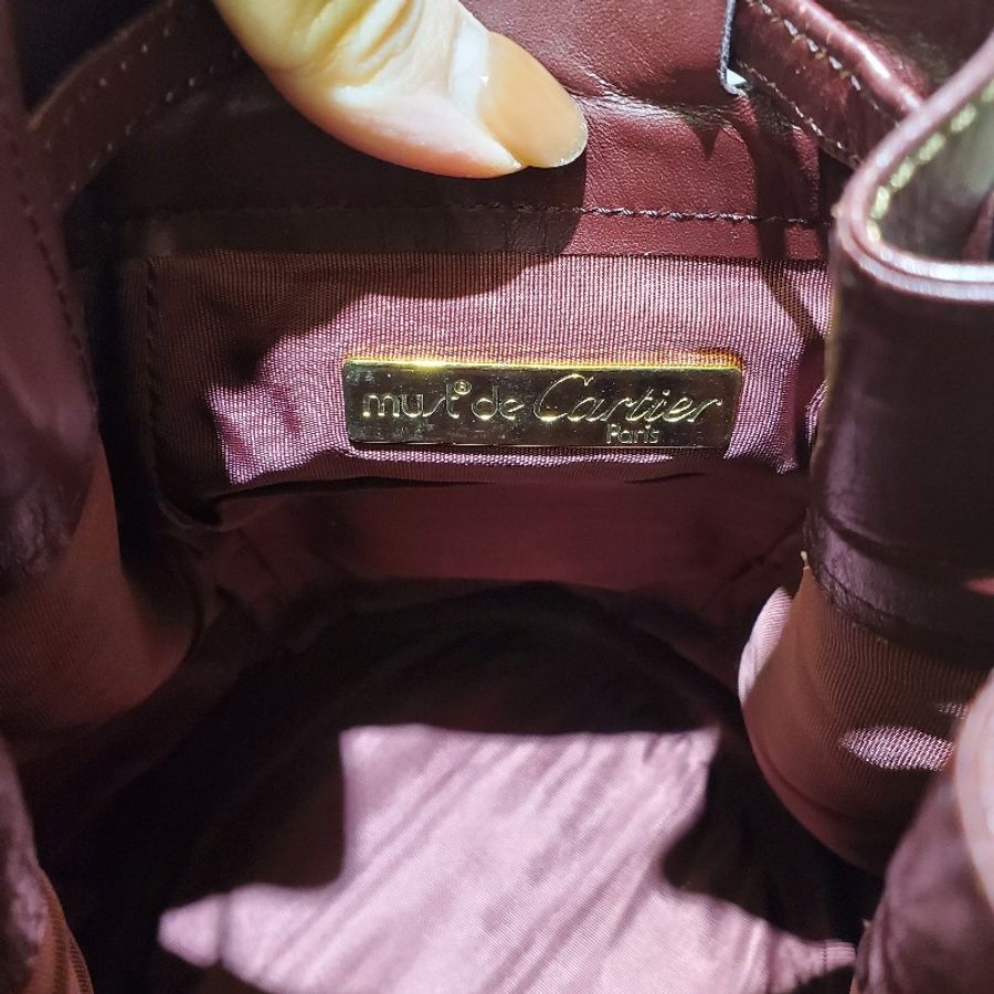 🎀👜曼蒂二手精品👜🎀 Cartier 卡地亞波爾多紅抽繩小號mini水桶包-7