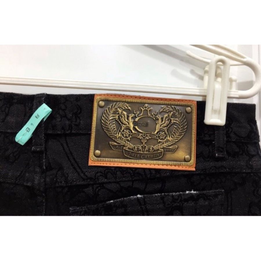 [近全新] 二名牌服裝 義大利頂級 Just Cavalli 牛仔褲 *立體絲絨緹花 詮釋著精緻奢華的時髦風格~-5