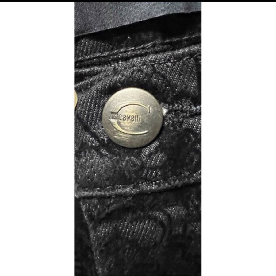[近全新] 二名牌服裝 義大利頂級 Just Cavalli 牛仔褲 *立體絲絨緹花 詮釋著精緻奢華的時髦風格~-7
