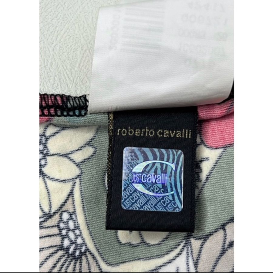 二手名牌服裝 義大利頂級 Just cavalli 斜領造型上衣 九分袖 尺碼:XL-6