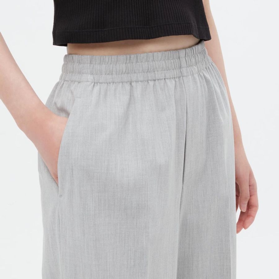 Uniqlo 447516 斷貨款 女裝 M號 淺灰色 寬版直筒褲-2