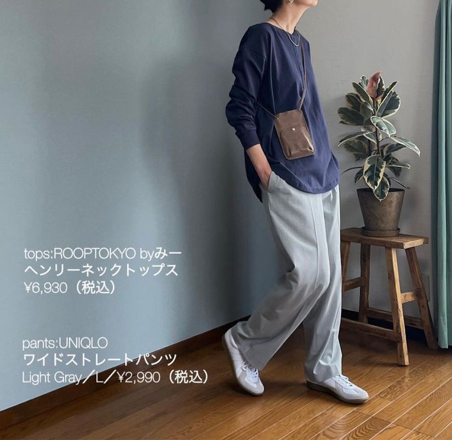 Uniqlo 447516 斷貨款 女裝 M號 淺灰色 寬版直筒褲-14