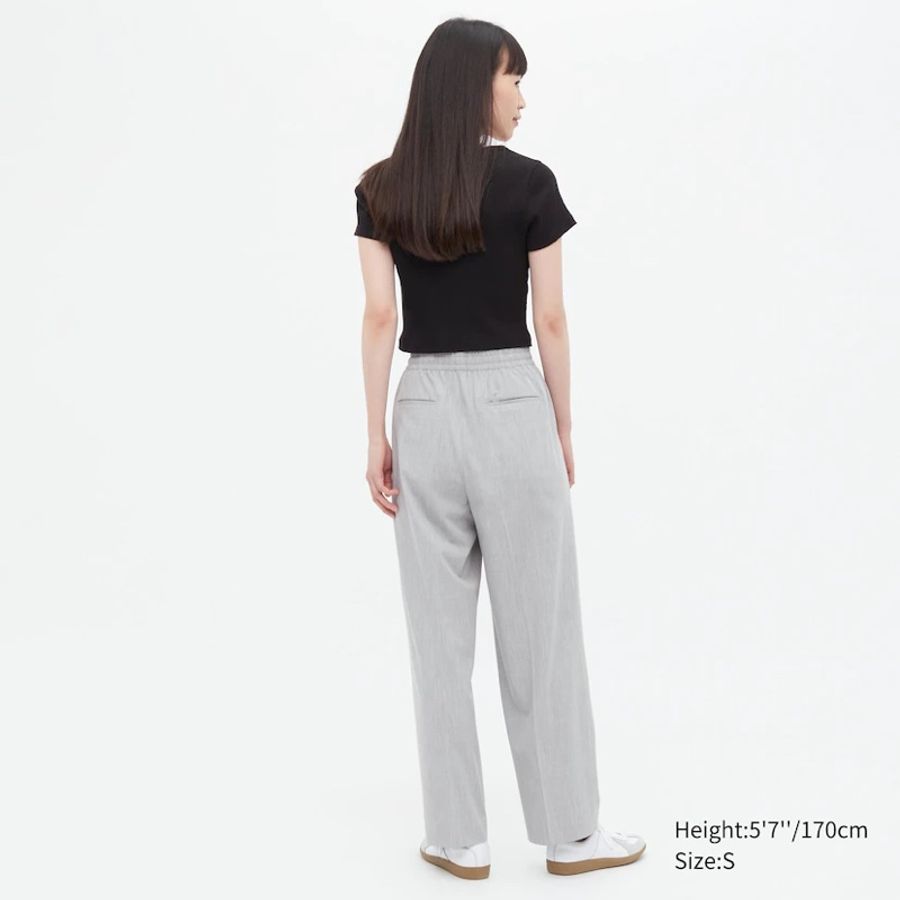 Uniqlo 447516 斷貨款 女裝 M號 淺灰色 寬版直筒褲-19