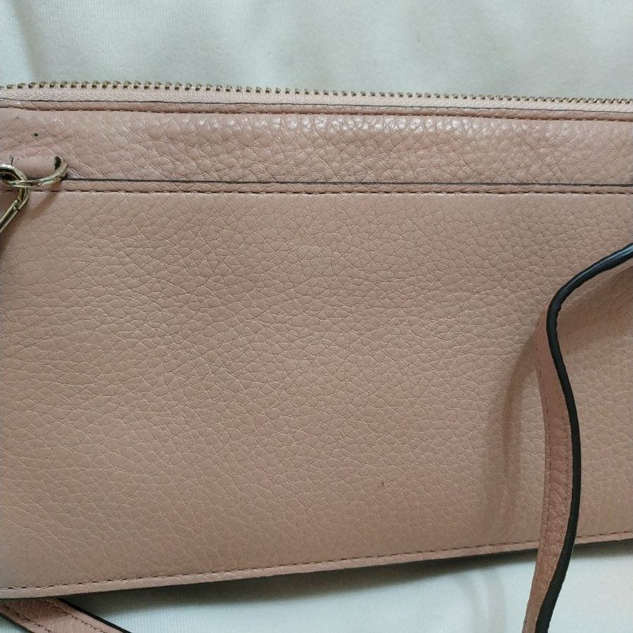 全新二手正品Kate spade woc杏粉色長夾(可肩背放手機)-6