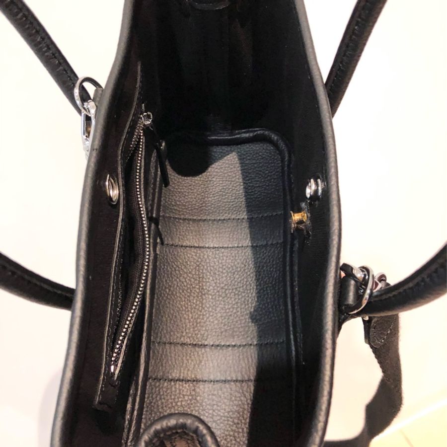 Hermès 愛馬仕迷你帆布拼皮黑色花園包手提包托特包附贈背帶側背包mini garden party-4