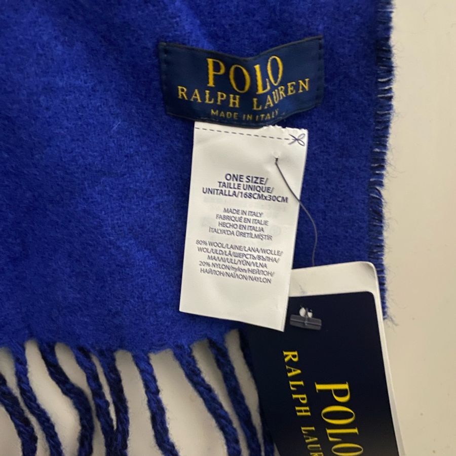 RALPH LAUREN POLO 經典大馬LOGO雙色羊毛圍巾-4