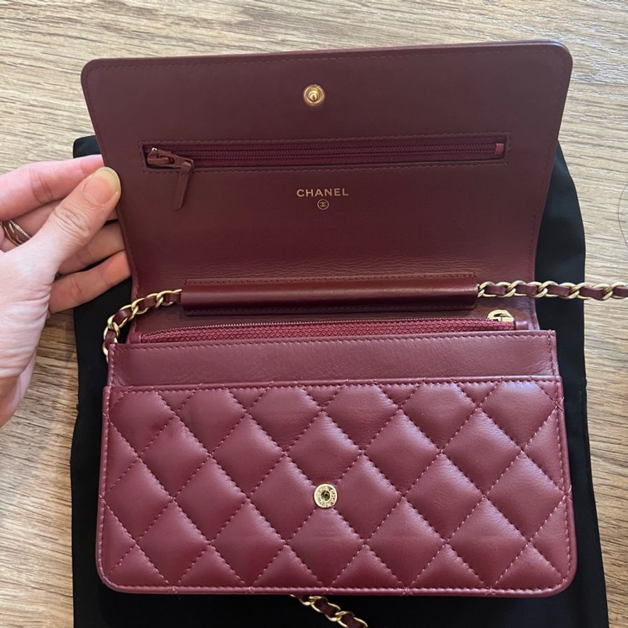 Chanel 香奈兒 鍊包 皮夾 WOC 真品 chain wallet-4