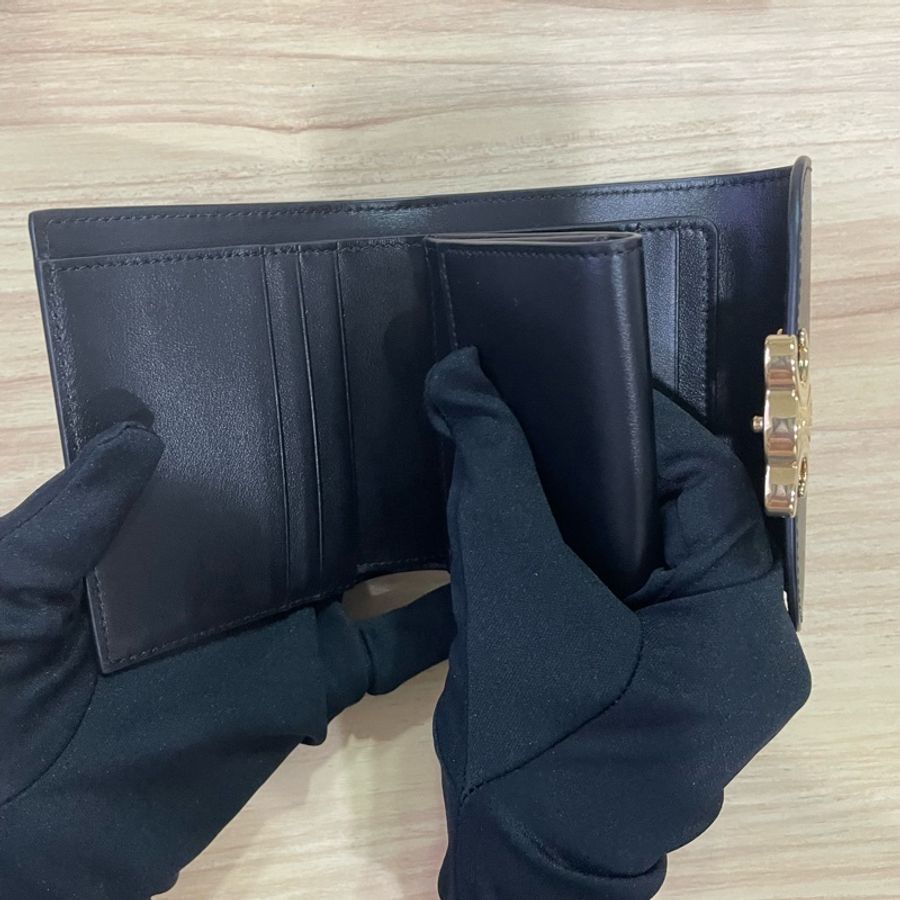 CELINE 黑色凱旋門皮夾-5