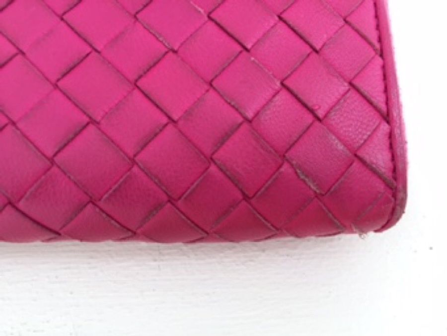Bottega Veneta 桃紅色拉鍊長夾-7