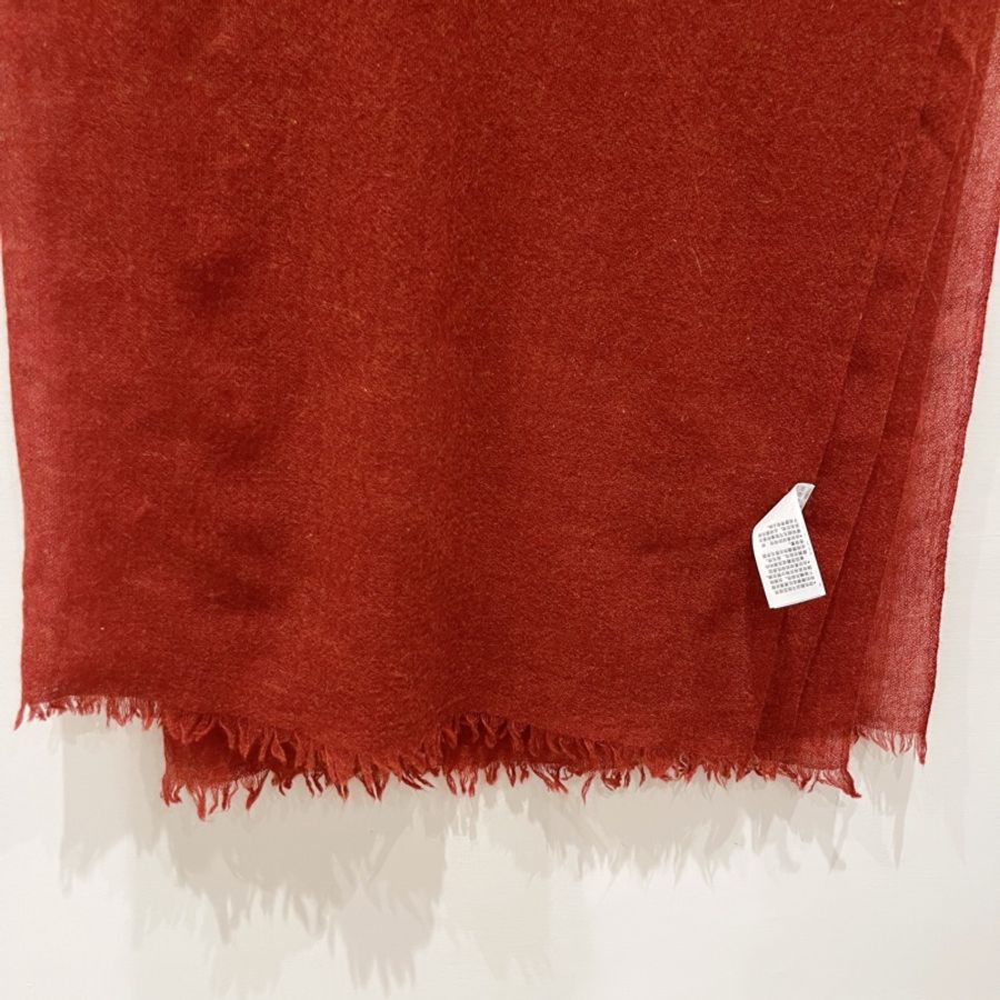 ［全新商品］無印良品MUJI 再生喀什米爾混大披肩 圍巾 深朱紅-10