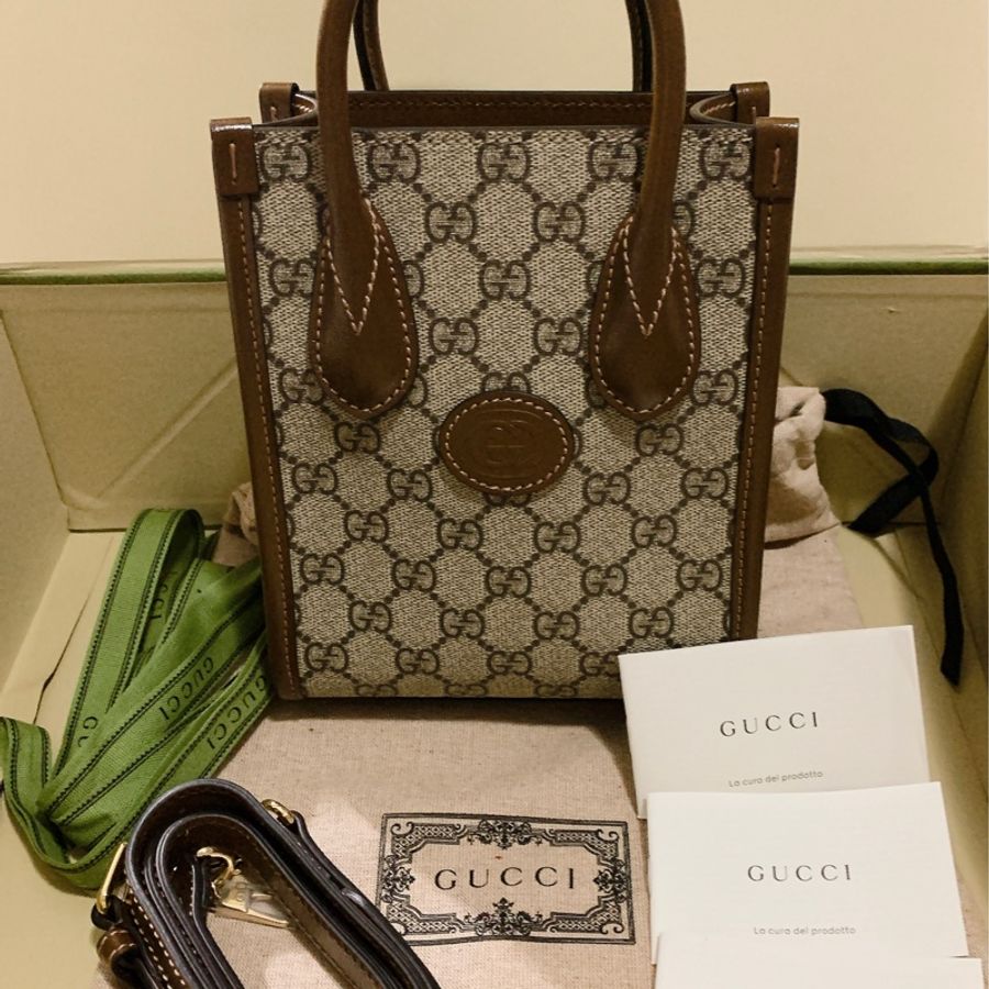 全新Gucci琴譜包已調漲!此漲價前購入維持舊價要買要快!! 全新Gucci Retro Mini Tote 棕色迷你mini琴譜包(漲不停!)-5