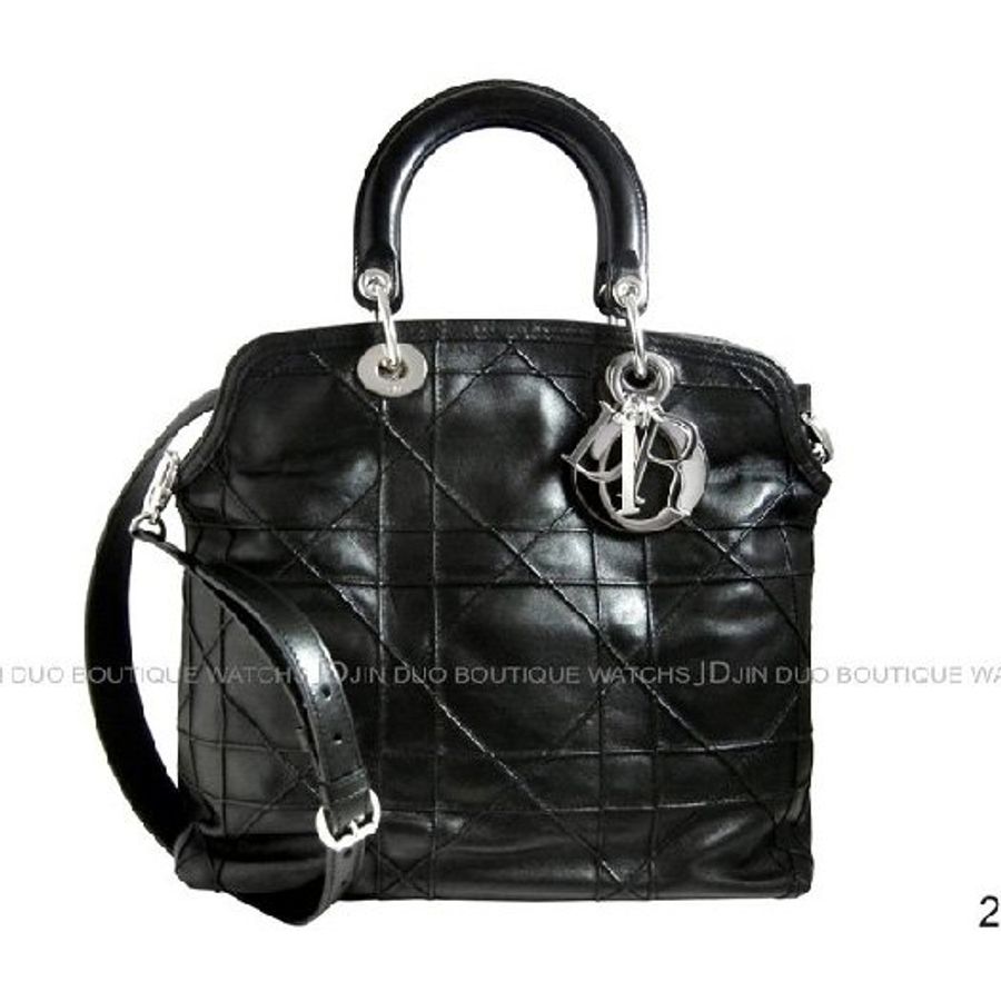 金鐸精品~2031 CHRISTIAN DIOR CD 迪奧 Granville系列黑色小羊皮 手提側肩背包 全新展示品-0