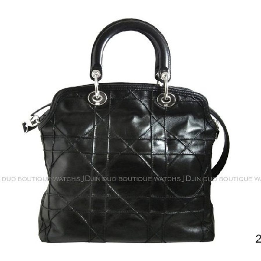 金鐸精品~2031 CHRISTIAN DIOR CD 迪奧 Granville系列黑色小羊皮 手提側肩背包 全新展示品-1