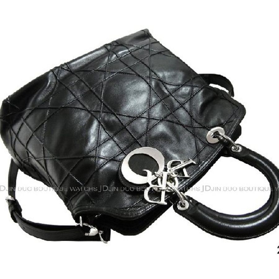金鐸精品~2031 CHRISTIAN DIOR CD 迪奧 Granville系列黑色小羊皮 手提側肩背包 全新展示品-2
