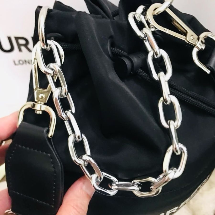 二手正品~近全新Burberry字母經典帆布/水桶包/可三背/稀缺實用款/全配(看圖看內文)誠可小議-19