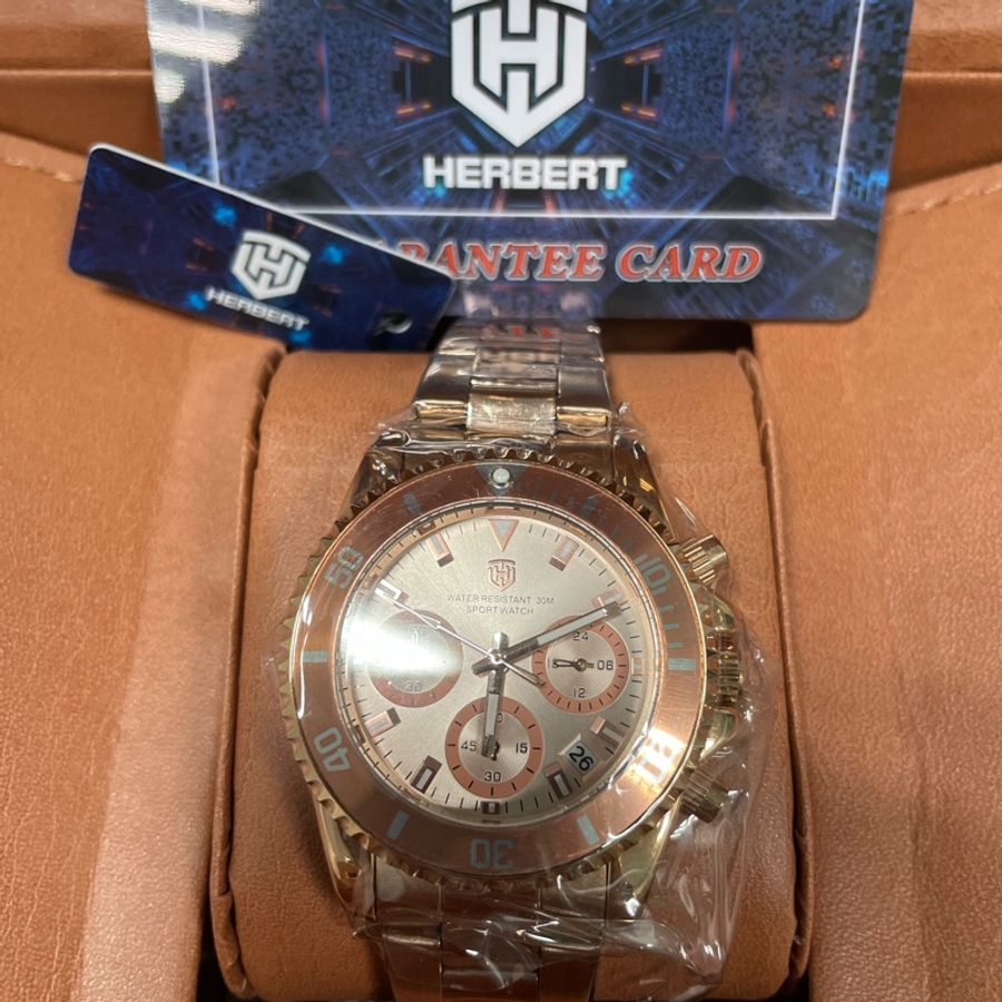 Herbert 賀伯特 全新精品手錶加贈純金吊飾小項鍊-2