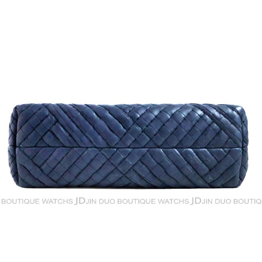 金鐸精品~C689 BOTTEGA VENETA BV 寶緹嘉 藍色小羊皮全編織掀蓋鍊帶 側肩背包-6