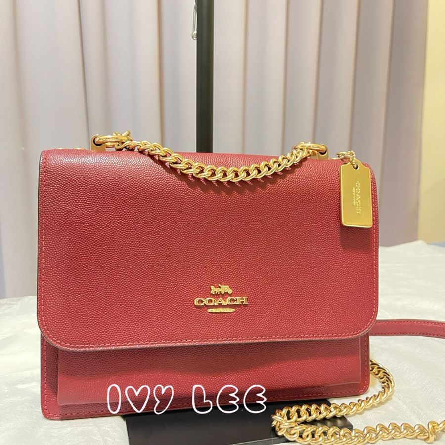 COACH 蔻馳 91174 酒紅鍊包 肩背包 斜背包 側背包 鍊包-0