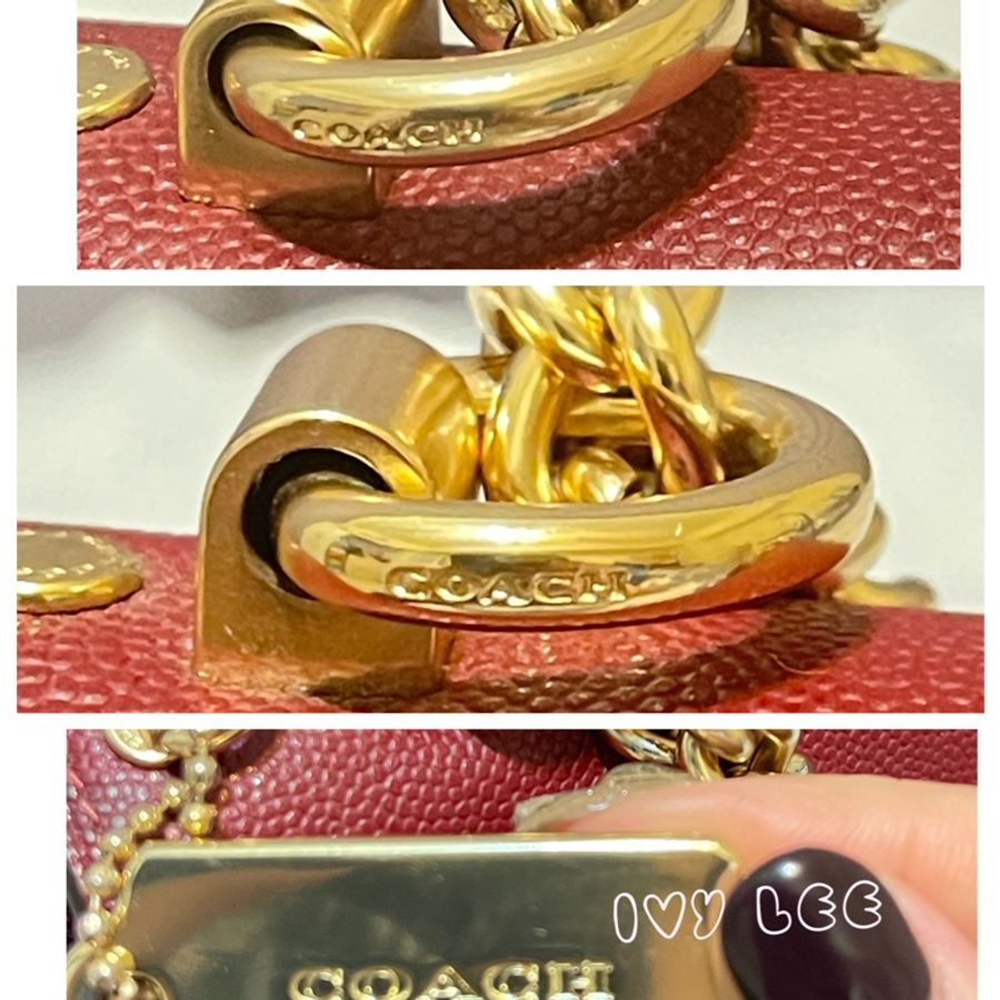 COACH 蔻馳 91174 酒紅鍊包 肩背包 斜背包 側背包 鍊包-4