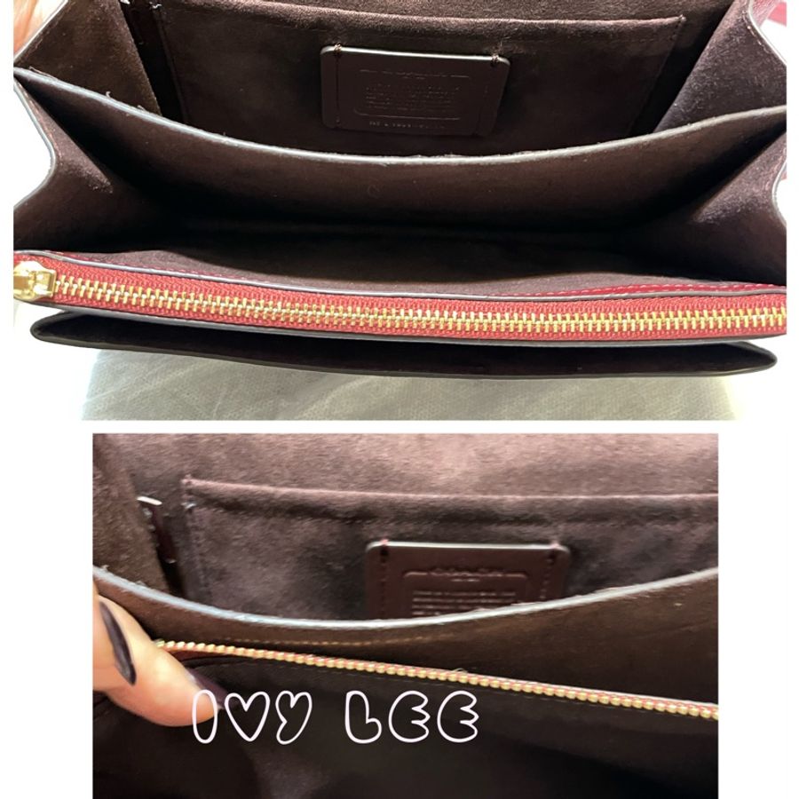 COACH 蔻馳 91174 酒紅鍊包 肩背包 斜背包 側背包 鍊包-7