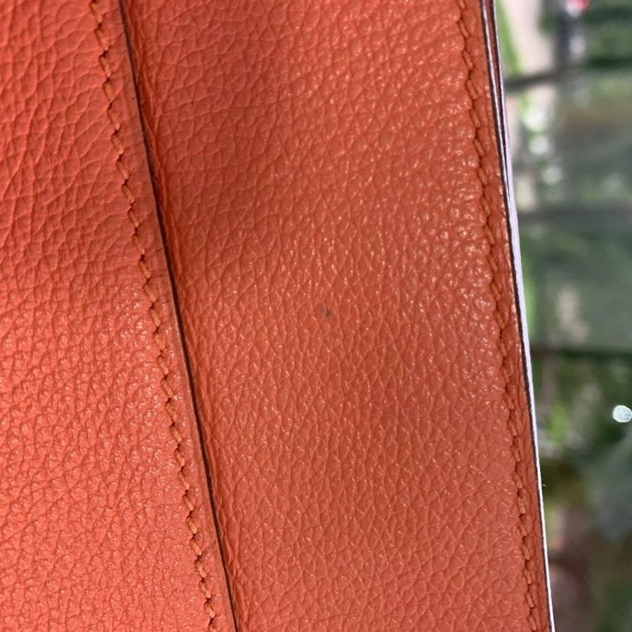 正品！Hermes Toolbox 愛馬仕粉橘牛奶盒包/工具包（兩用／肩背／手提）-17