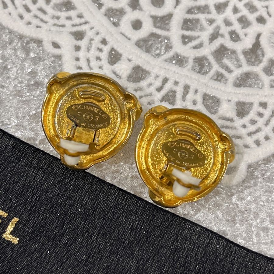 CHAENL 香奈兒VINTAGE 金色珍珠 造型耳環/耳夾/飾品-3