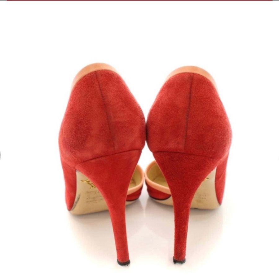 Charlotte Olympia CHARLOTTE OLYMPIA 淺口麂皮尖頭高跟鞋-3