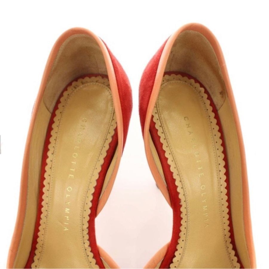 Charlotte Olympia CHARLOTTE OLYMPIA 淺口麂皮尖頭高跟鞋-5